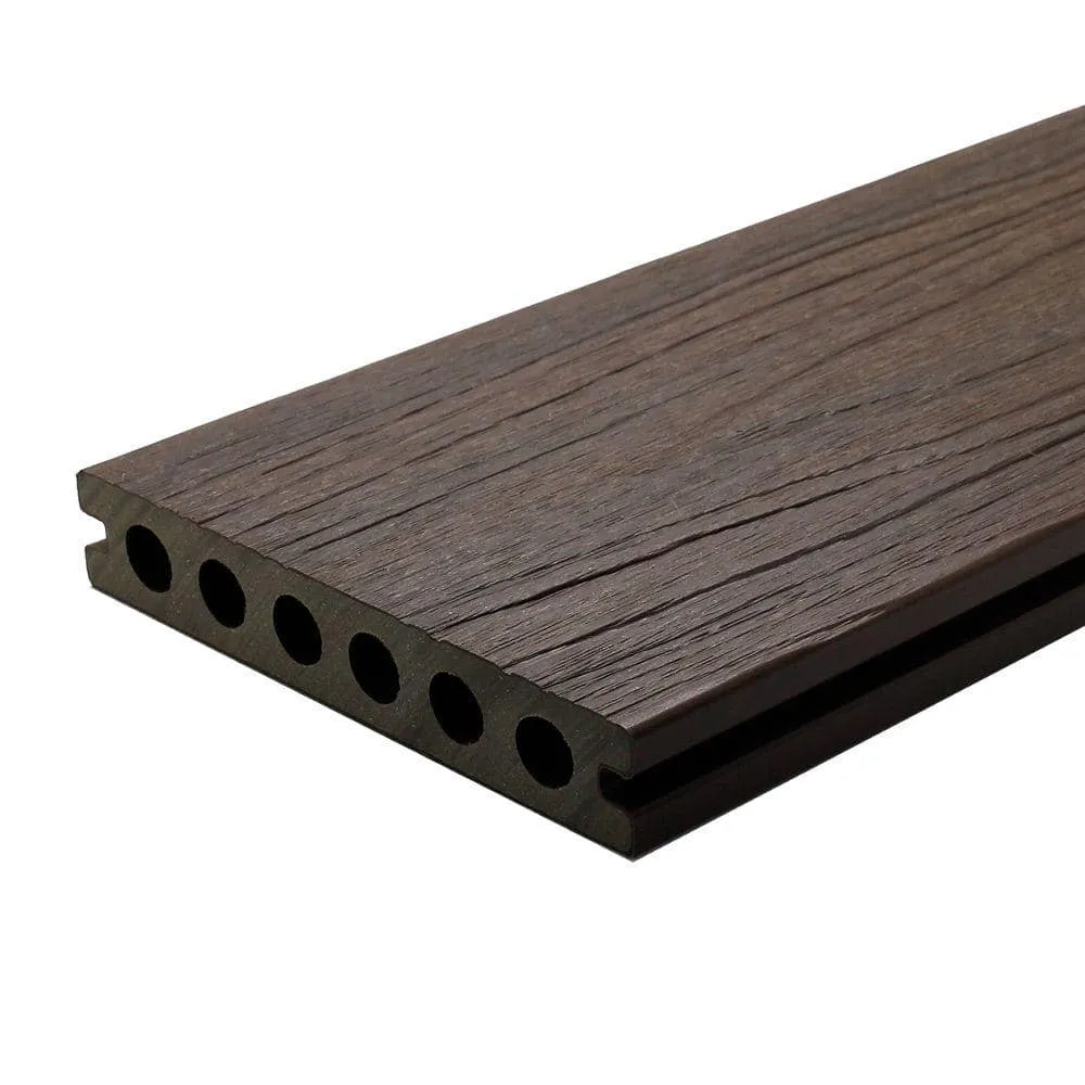 NewTechWood UltraShield Naturale Voyager Series 1 in. x 6 in. x 1 ft. Spanish Walnut Hollow Composite Decking Board Sample, photo 2 of 7