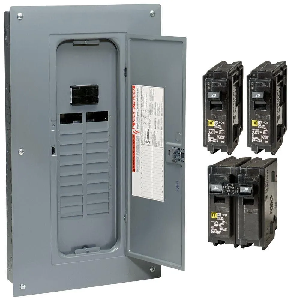Square D Homeline 100-Amp 20-Space 40-Circuit Indoor Main Breaker Plug-On Neutral Load Center, photo 7 of 10