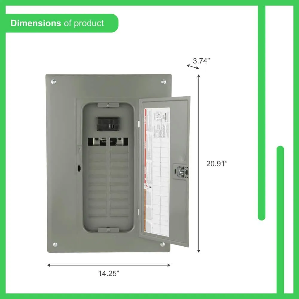Square D Homeline 100-Amp 20-Space 40-Circuit Indoor Main Breaker Plug-On Neutral Load Center, photo 3 of 10