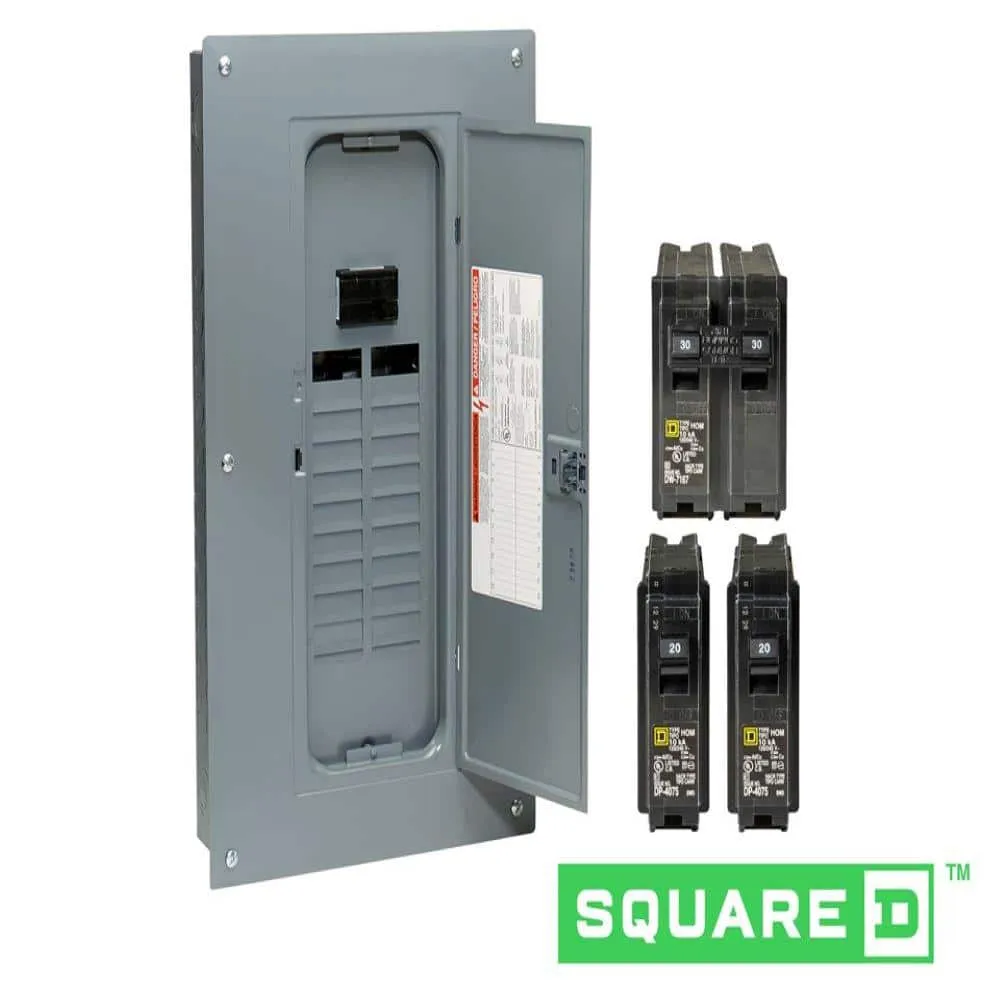 Square D Homeline 100-Amp 20-Space 40-Circuit Indoor Main Breaker Plug-On Neutral Load Center, photo 10 of 10