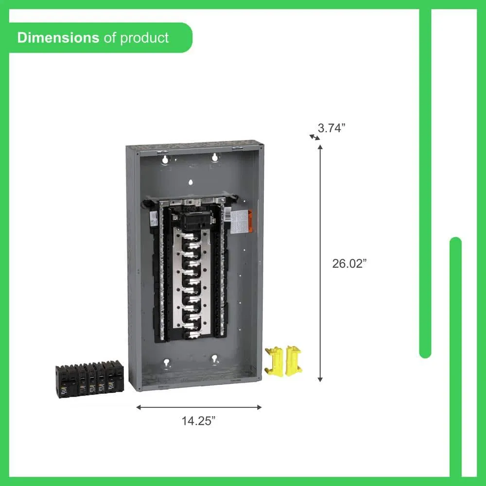 Square D Homeline 100-Amp 24-Space 48-Circuit Indoor Main Breaker Plug-On Neutral Load Center, photo 3 of 11
