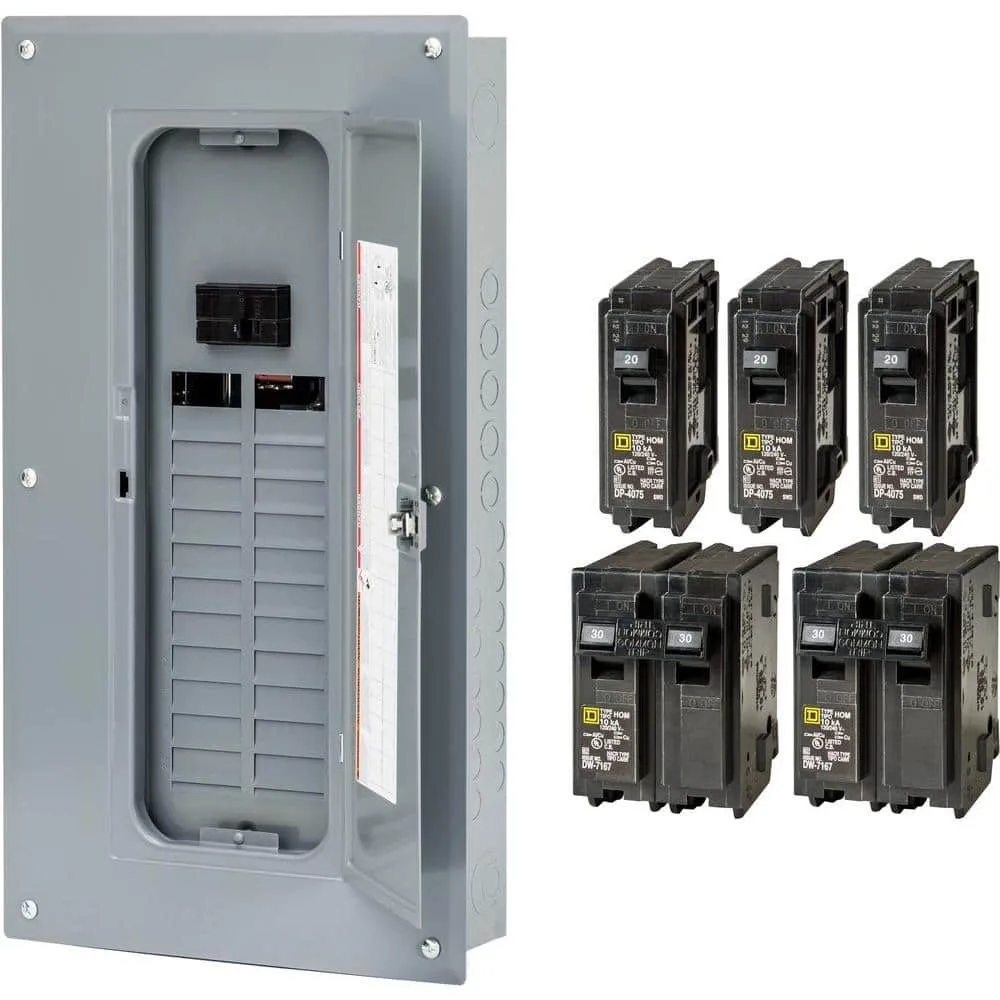 Square D Homeline 100-Amp 24-Space 48-Circuit Indoor Main Breaker Plug-On Neutral Load Center, photo 6 of 11