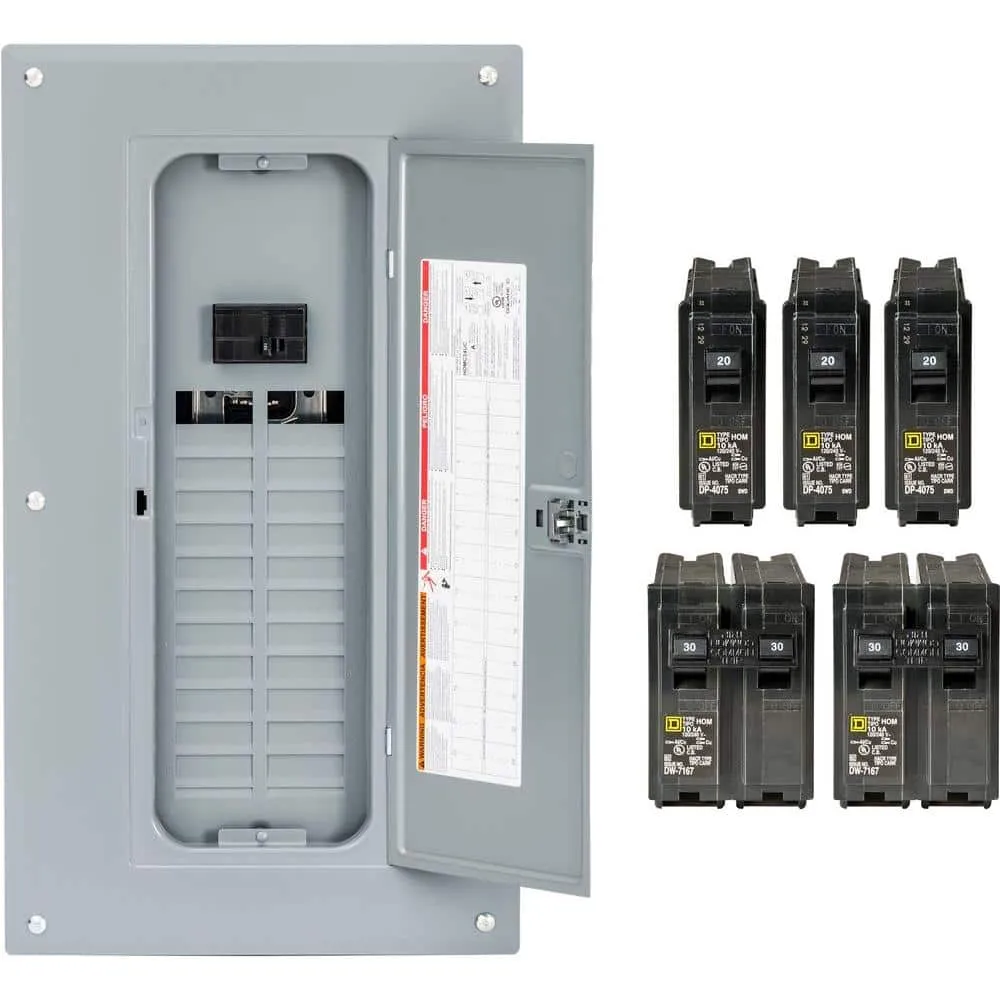 Square D Homeline 100-Amp 24-Space 48-Circuit Indoor Main Breaker Plug-On Neutral Load Center, photo 7 of 11