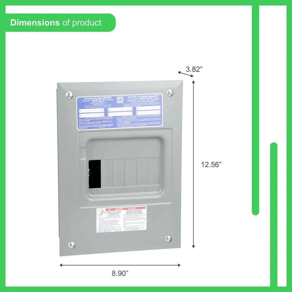 Square D Homeline 100-Amp 6-Space 12-Circuit Indoor Convertible Load Center, photo 3 of 9
