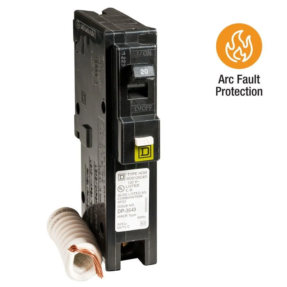 Square D Homeline 20 Amp Single-Pole Combination Arc Fault Circuit Breaker(HOM120CAFIC), photo 9 of 13