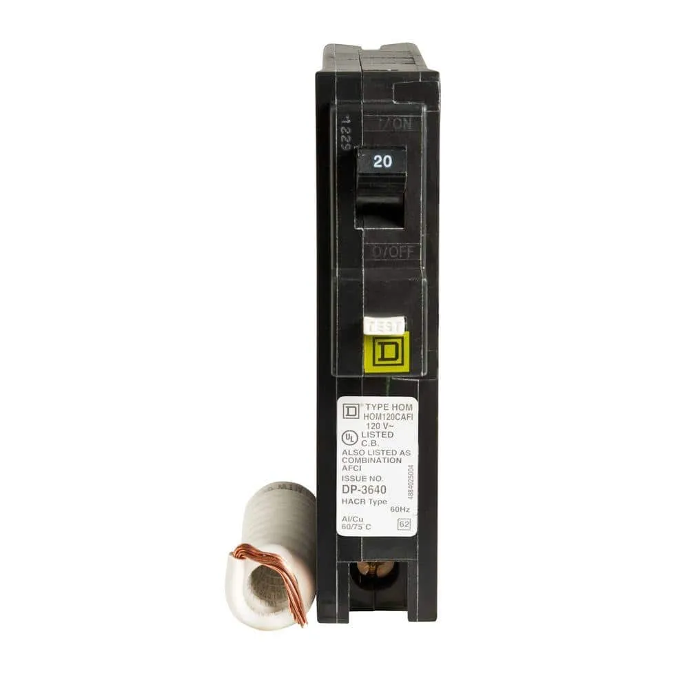 Square D Homeline 20 Amp Single-Pole Combination Arc Fault Circuit Breaker(HOM120CAFIC), photo 6 of 13