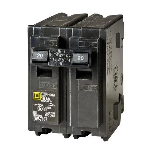 Square D Homeline 20A 2-Pole Circuit Breaker, 6-Pack