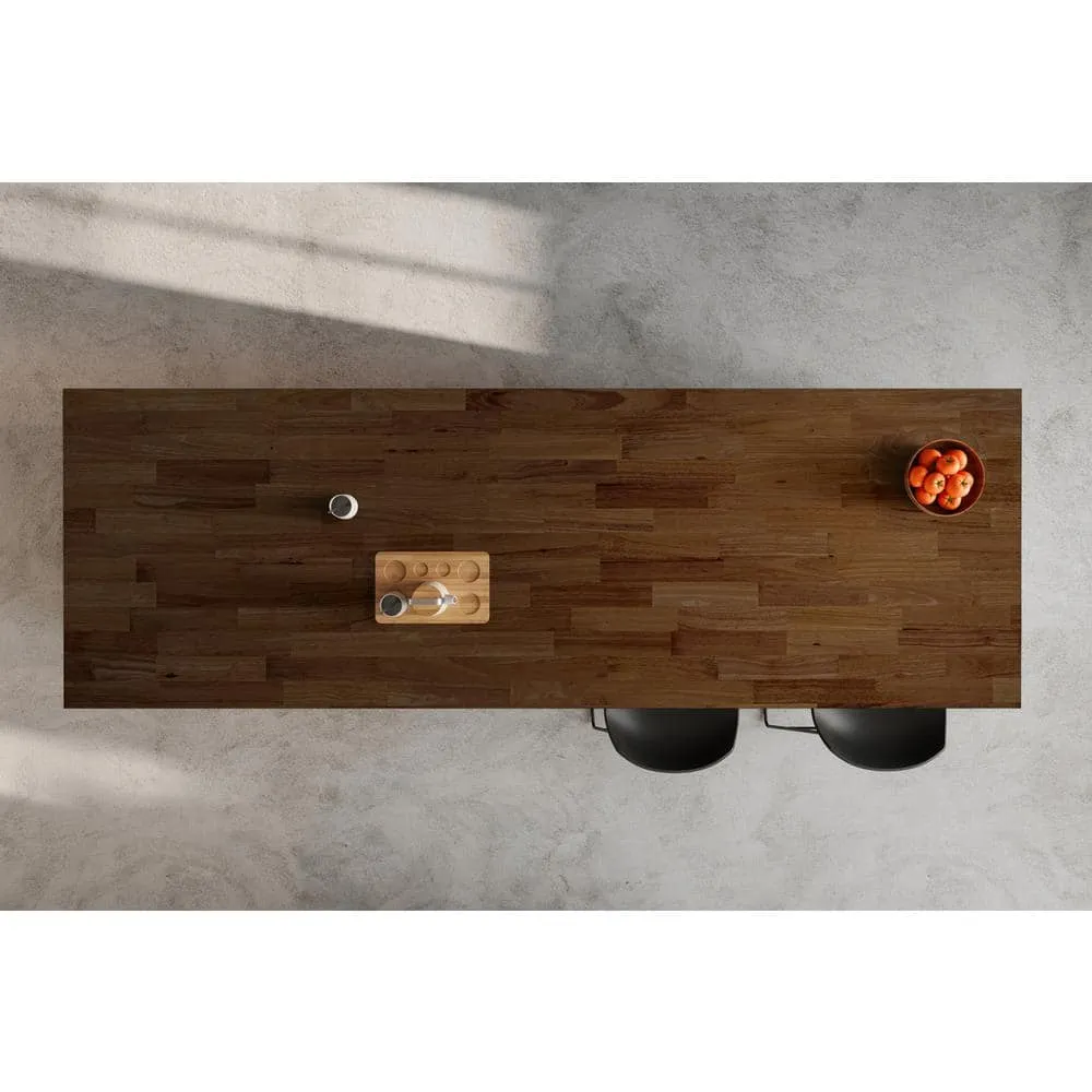 MSI 6 ft. L x 25 in. D x 1.5 in. T Finished Hevea Butcher Block Standard Countertop in Brown With Eased Edge, photo 3 of 11