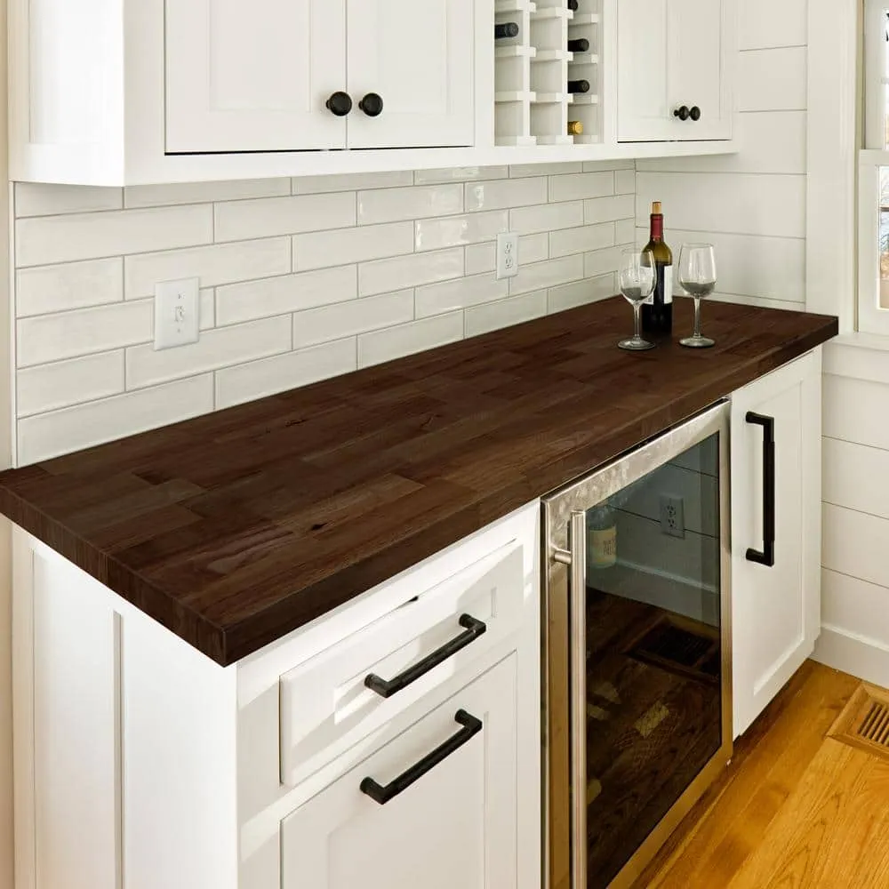 MSI 6 ft. L x 25 in. D x 1.5 in. T Finished Hevea Butcher Block Standard Countertop in Brown With Eased Edge, photo 10 of 11