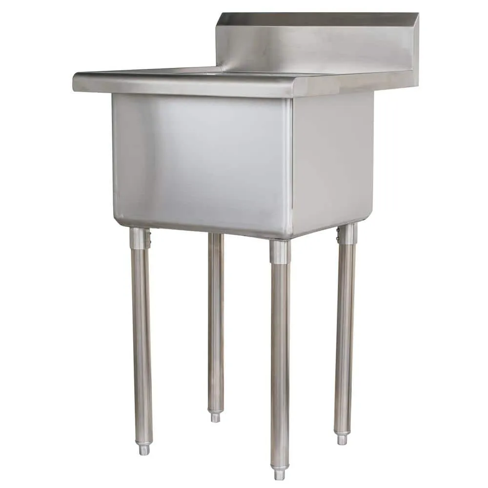 AmeriHome 21.5 in. x 24 in. Stainless Steel Utility Wall Mount Sink, photo 6 of 10