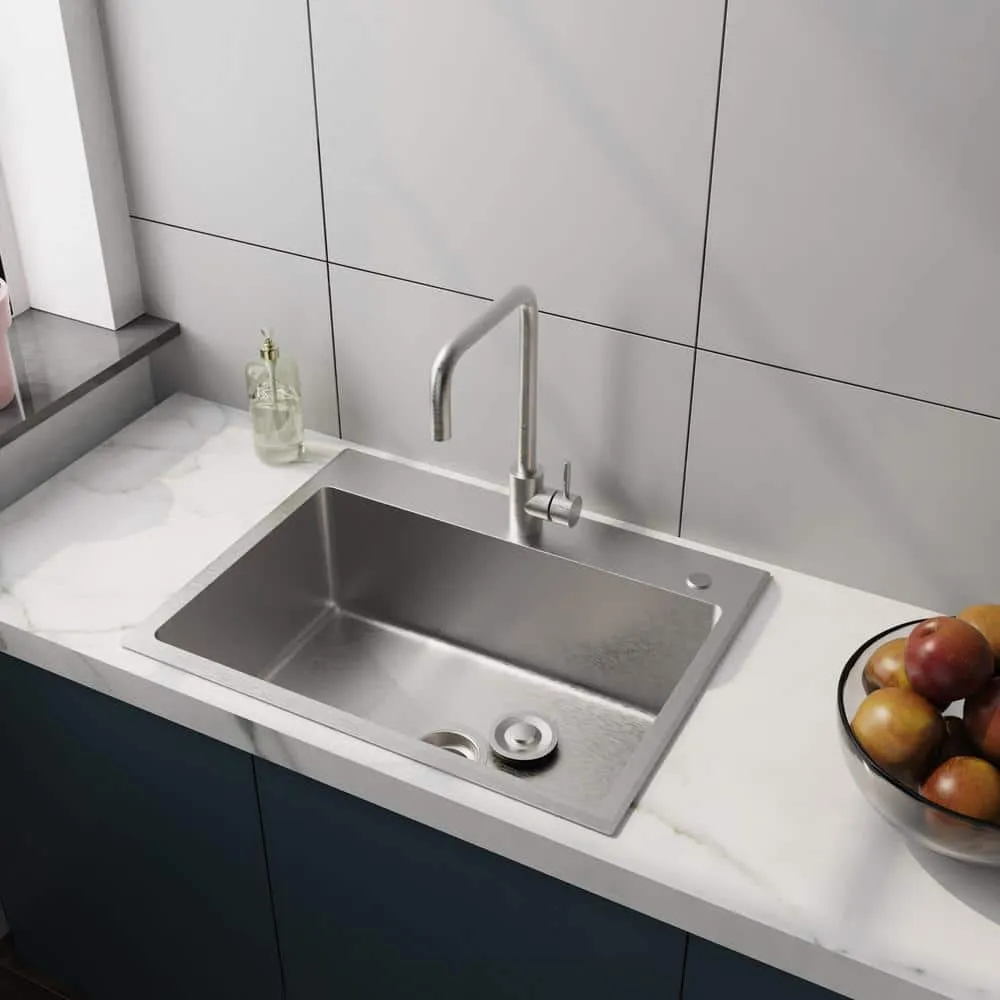 Amucolo 24 in. Stainless Steel Drop-in Laundry Utility Sink with Faucet, photo 5 of 6