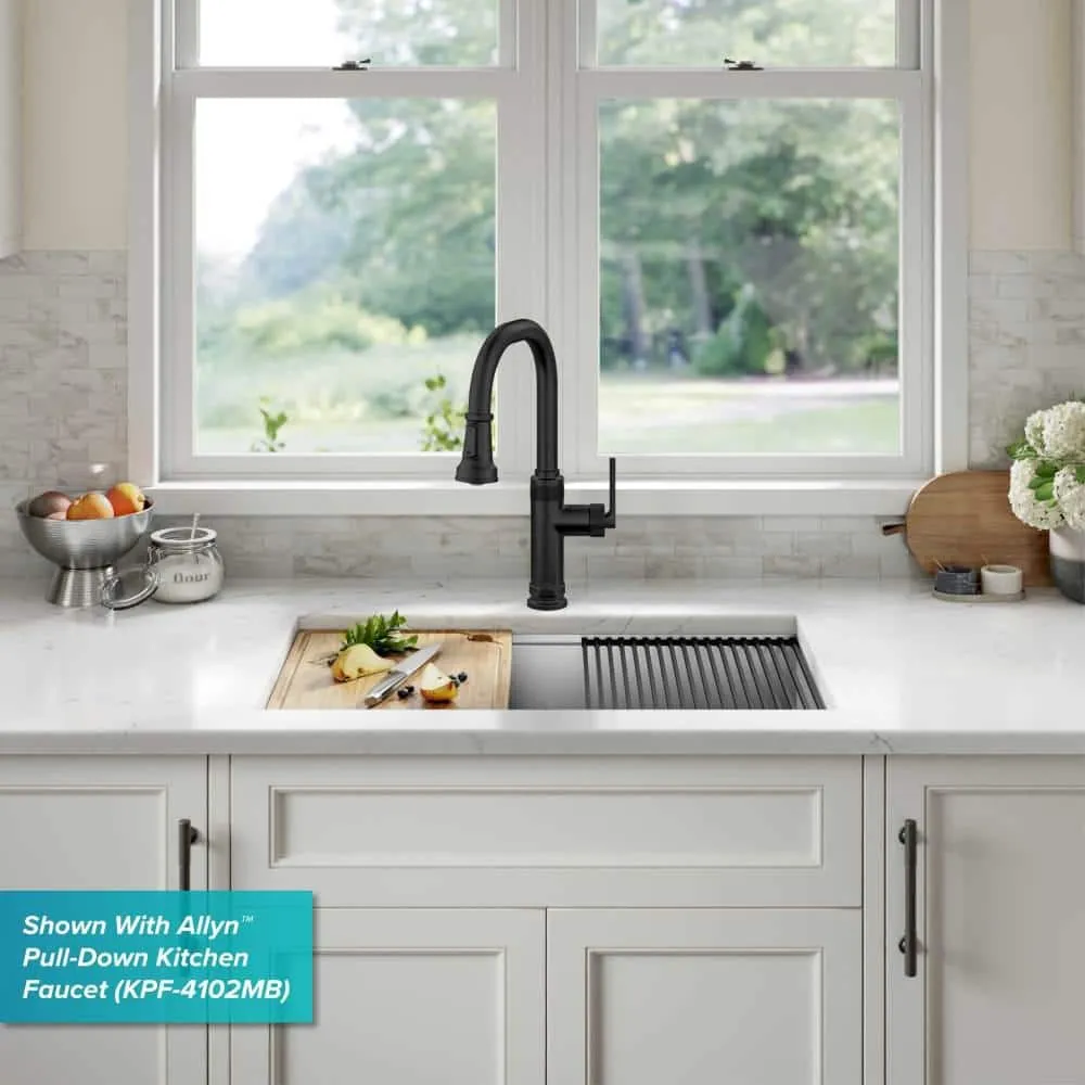 KRAUS Kore Workstation 27 in. 16-Gauge Undermount Single Bowl Stainless Steel Kitchen Sink with Accessories, photo 4 of 8