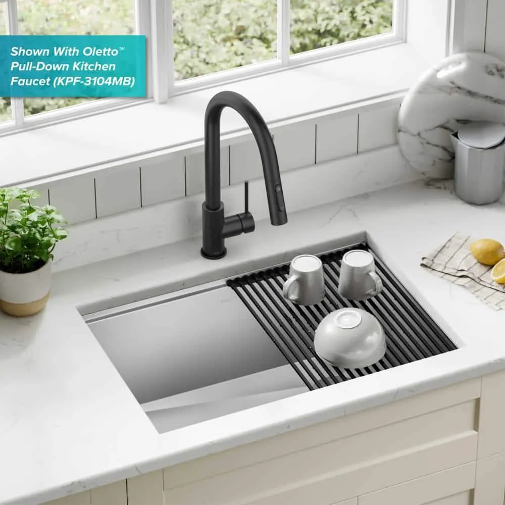 KRAUS Kore Workstation 27 in. 16-Gauge Undermount Single Bowl Stainless Steel Kitchen Sink with Accessories, photo 3 of 8