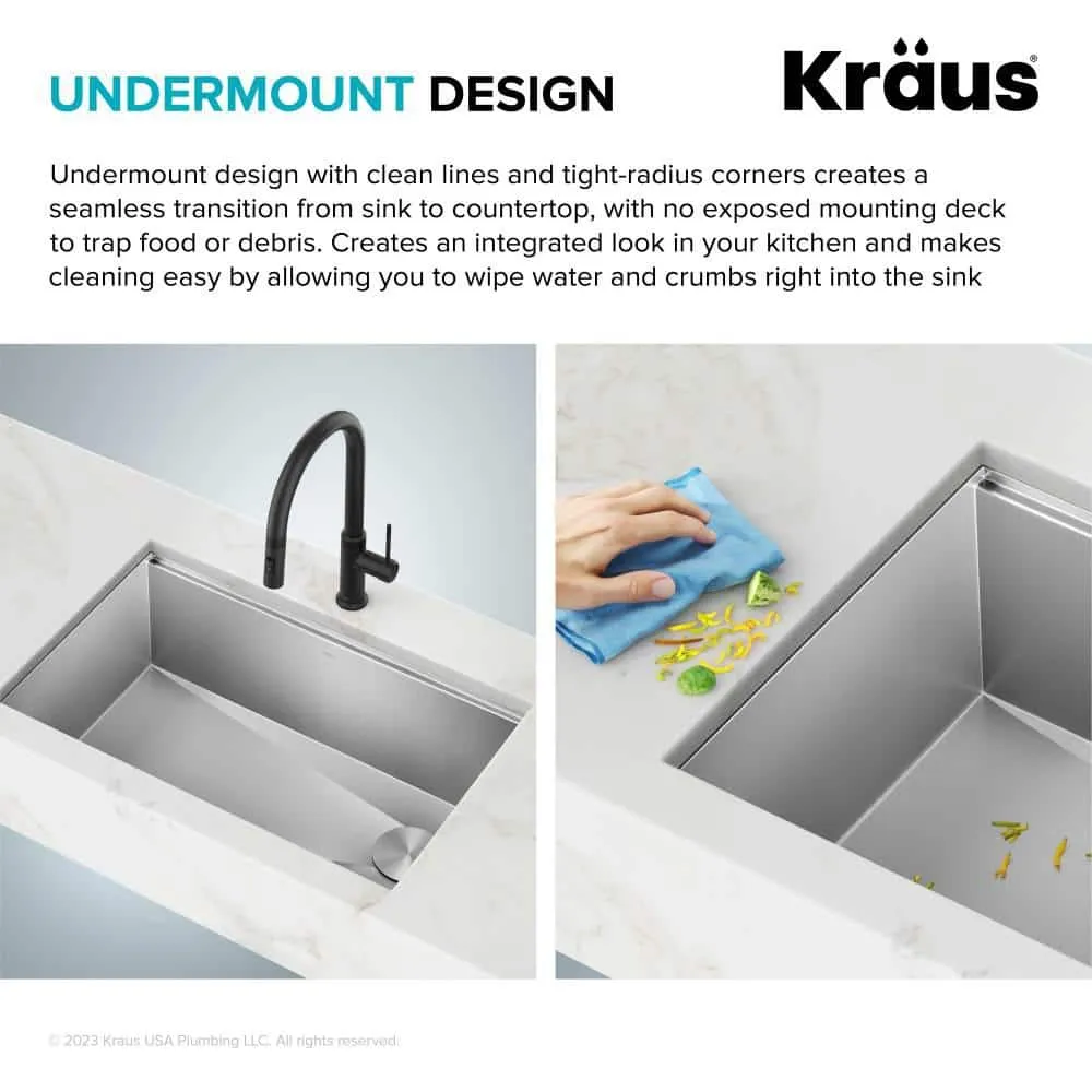 KRAUS Kore Workstation 27 in. 16-Gauge Undermount Single Bowl Stainless Steel Kitchen Sink with Accessories, photo 6 of 8