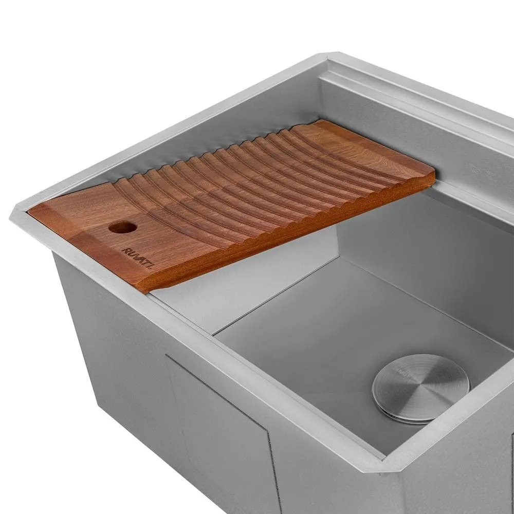 Ruvati Alto 23 in. x 19 in. x 13 in. 16 Gallons Undermount Laundry/Utility Sink in Stainless Steel with Washboard, photo 4 of 7