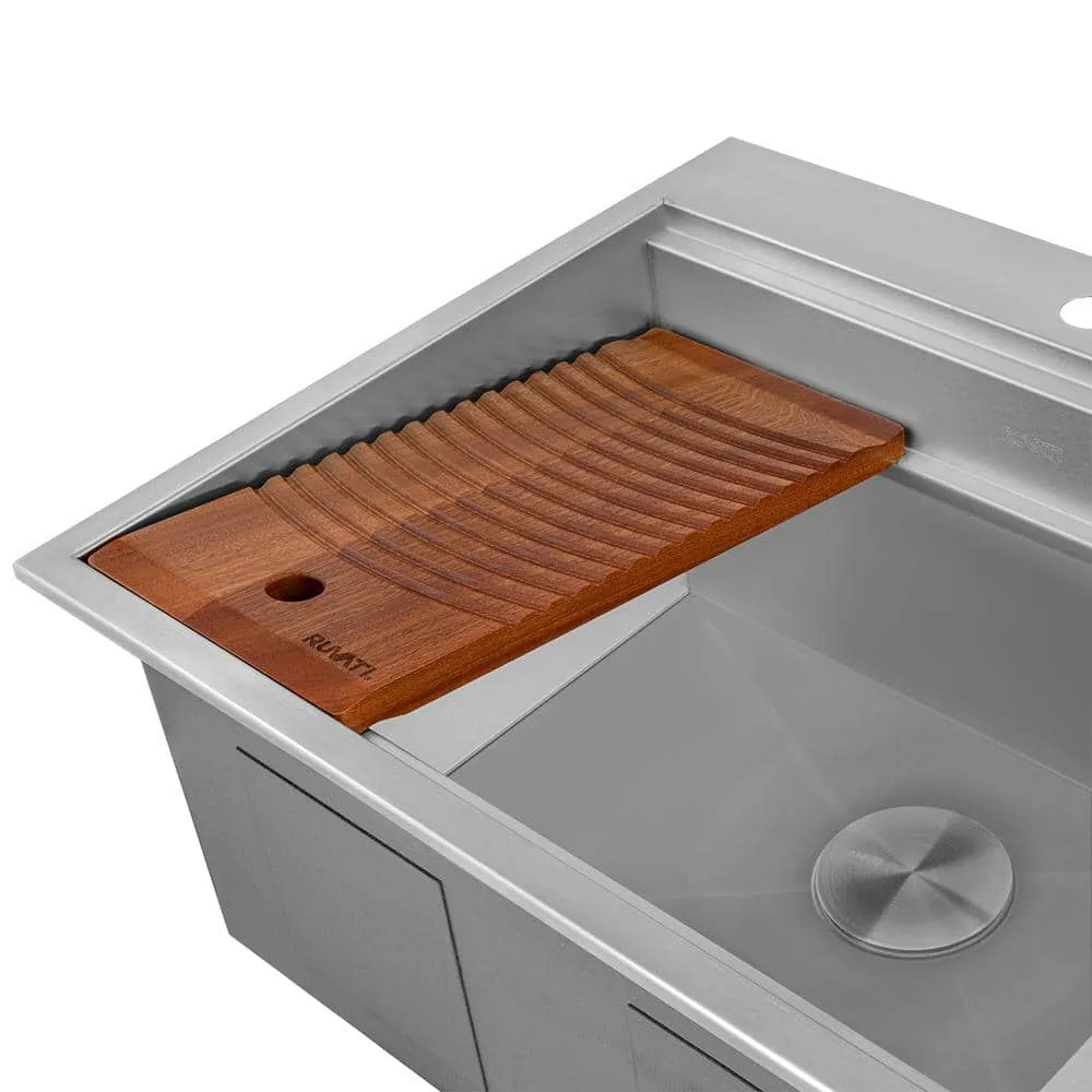 Ruvati Alto 25x22x12 Inch Stainless Steel Laundry Workstation Sink with Washboard, photo 5 of 9