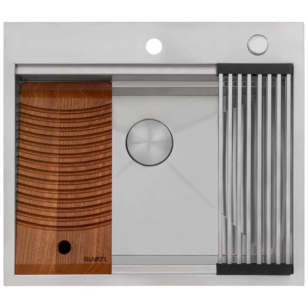 Ruvati Alto 25x22x12 Inch Stainless Steel Laundry Workstation Sink with Washboard, photo 3 of 9