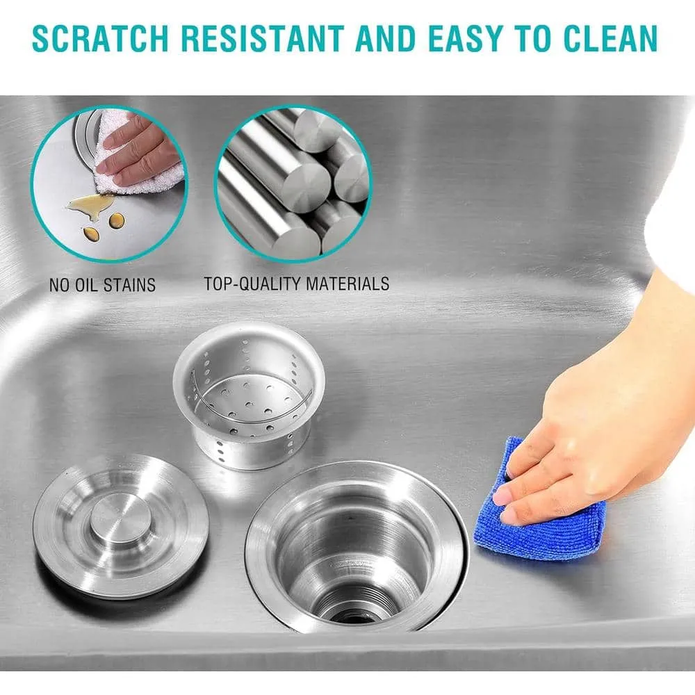 UKISHIRO 19.6 in. D x 21.6 in. W 7.6 gal Stainless Steel Laundry Utility Sink with Faucet, photo 7 of 9