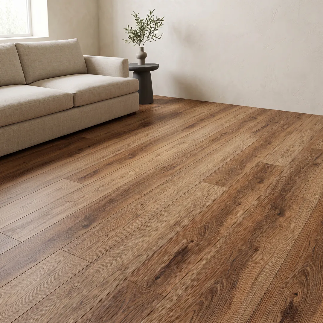 Ainsley 12-mil x 7-in W x 48-in L Waterproof Interlocking Luxury Vinyl Plank Flooring (18.78-sq ft/ Carton), in a room, photo 2 of 2