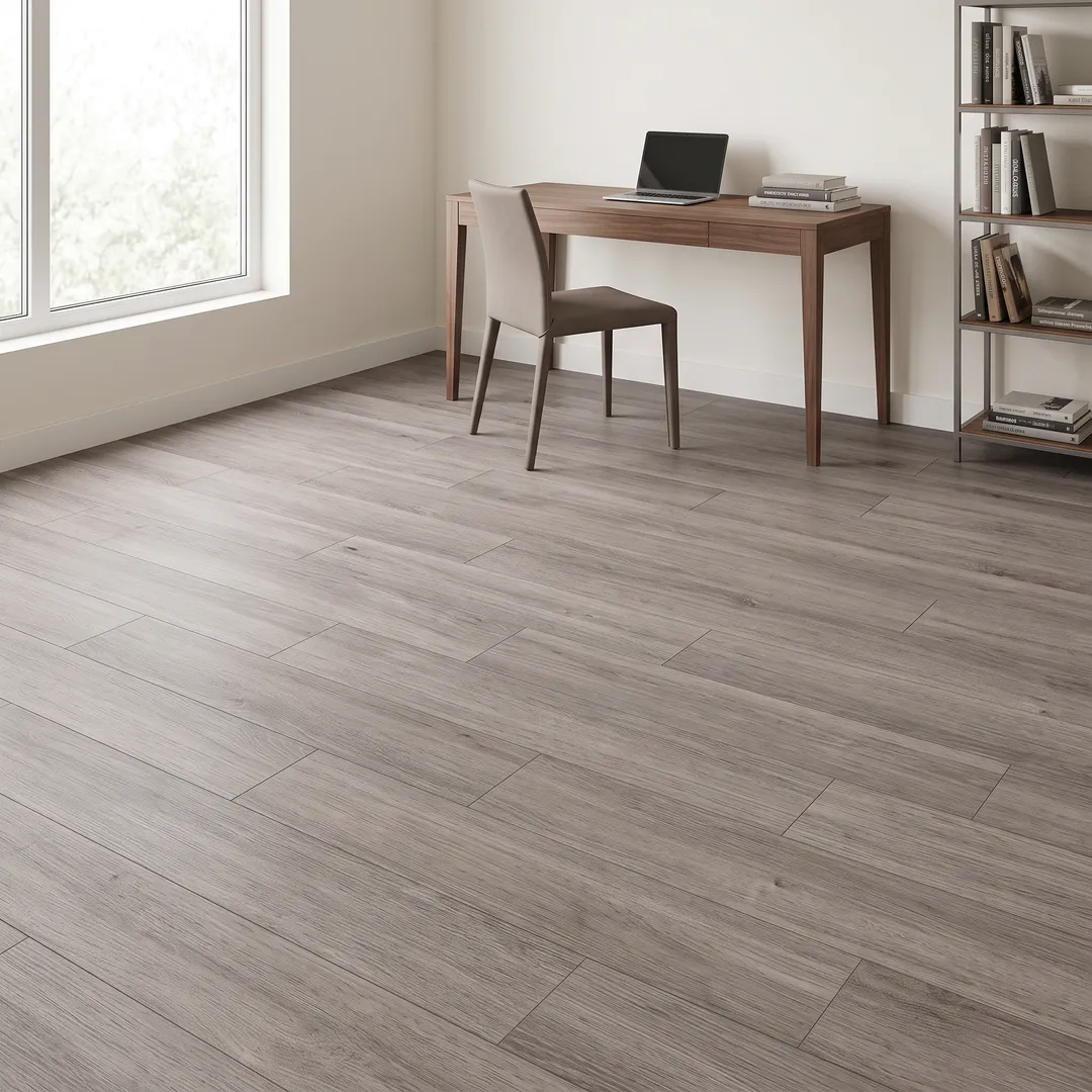 STAINMASTER Barnes Oak 6-mm x 7-3/32-in W x 47-in L Waterproof Interlocking Luxury Vinyl Plank Flooring (17.33-sq ft/case), in a room, photo 2 of 2