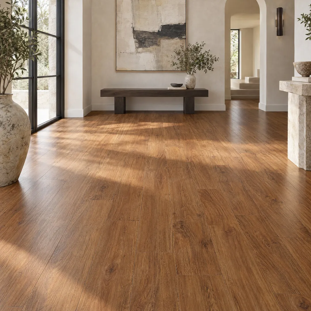STAINMASTER 10-Piece 5.74-in x 47.74-in Handscraped- Retreat Luxury Vinyl Plank Flooring-(19.03 sq ft Case), in a room, photo 2 of 2