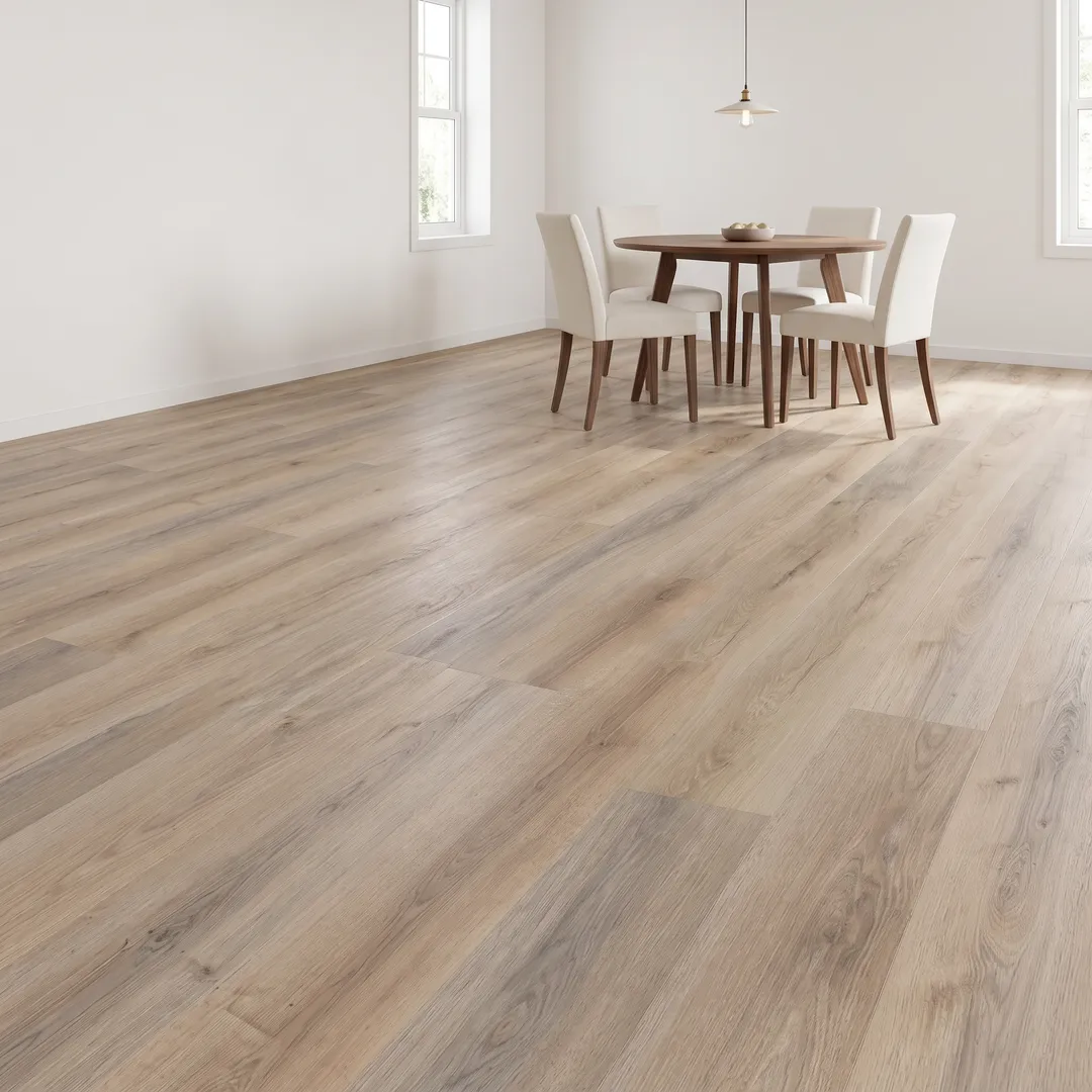 STAINMASTER Toasted Wheat 6-mm x 7-in W x 48-in L Waterproof Interlocking Luxury Vinyl Plank Flooring (18.78-sq ft/case), in a room, photo 2 of 2