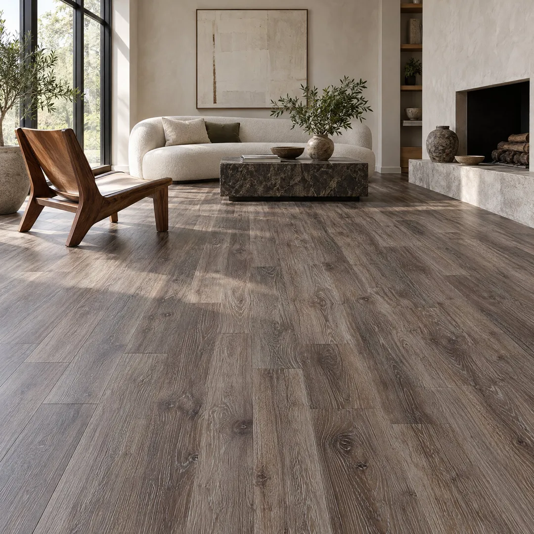 STAINMASTER 10-Piece 5.74-in x 47.74-in Washed Oak- Umber Luxury Vinyl Plank Flooring -(19.03 sq ft Case), in a room, photo 2 of 2
