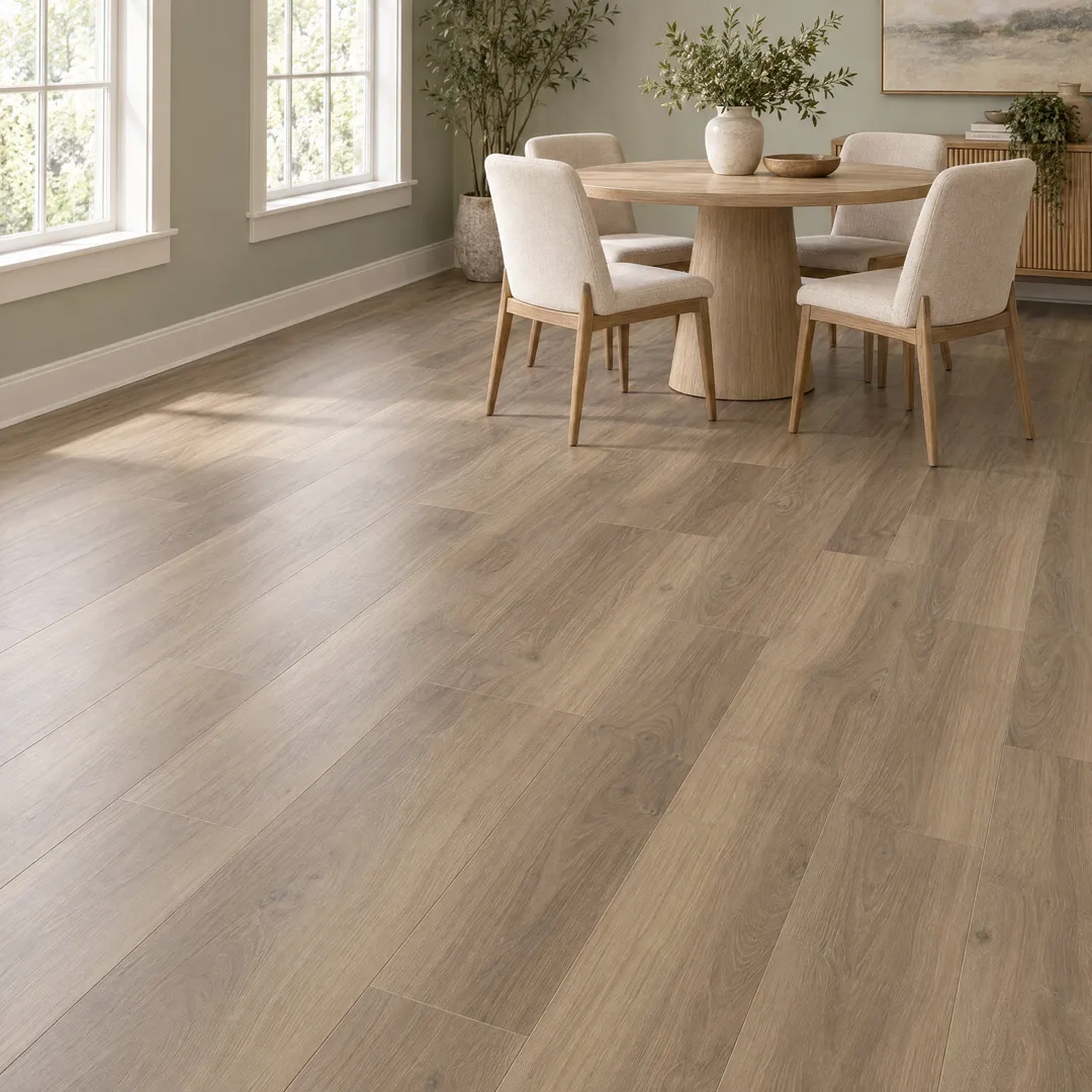 STAINMASTER PetProtect Yorktown Walnut 20-mil x 7.2-in W x 48.03-in L Waterproof Interlocking Luxury Vinyl Plank Flooring, 19.22-sq ft Carton, in a room, photo 2 of 2