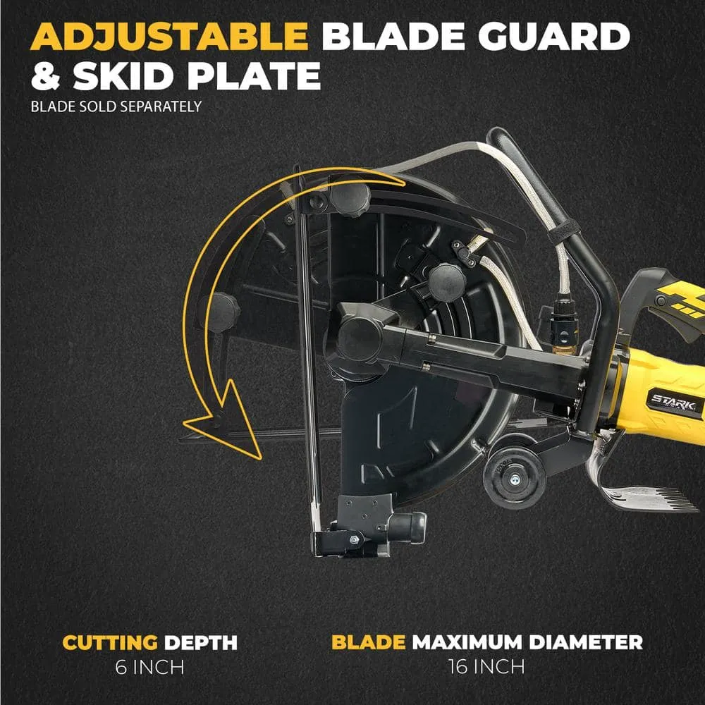 STARK USA 16 in. 3200-Watt Circular Cut Concrete Saw Cutter with Water Line Attachment (No-Blade), photo 9 of 12