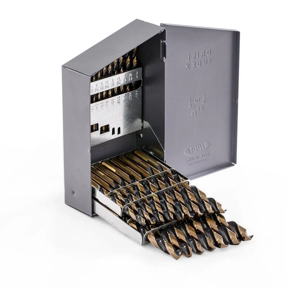 STARK USA 1/16 in. - 1/2 in. Titanium 135-Degree Split Jobber Length Black and Gold Industrial Drill Bit (29-Pieces), photo 2 of 3