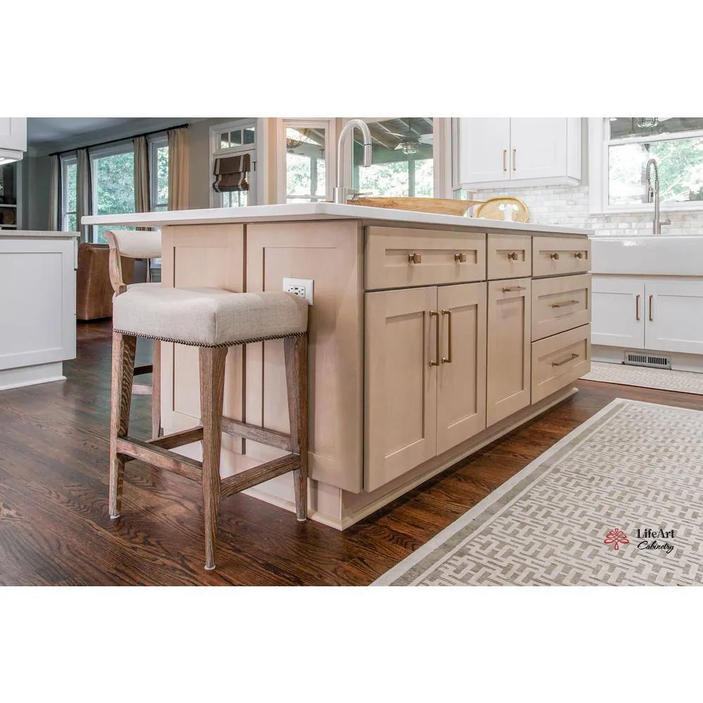 LIFEART CABINETRY Lancaster Shaker Assembled 33 in. x 34.5 in. x 24 in. Base Lazy Susan Cabinet in Stone Wash, photo 8 of 8