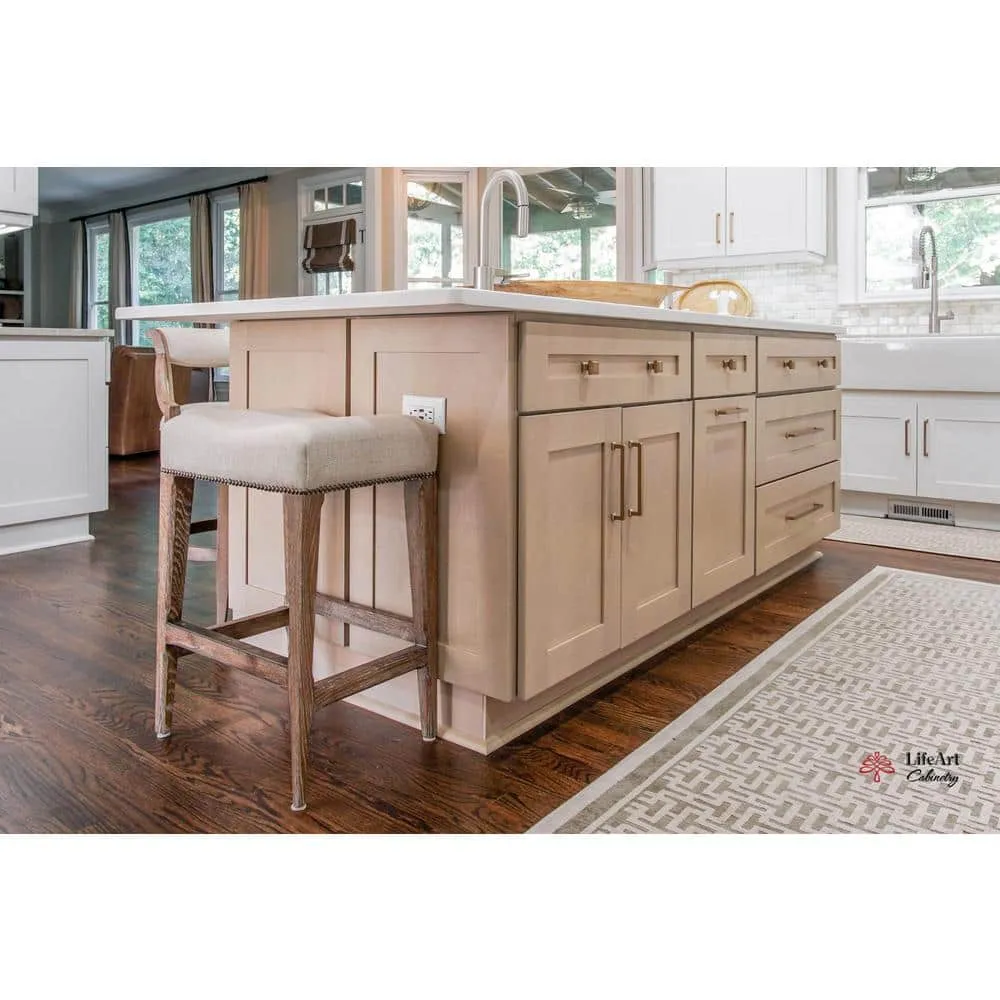 LIFEART CABINETRY Lancaster Shaker Assembled 36x12x12 in. Wall Mullion Door Cabinet with 2 Doors in Stone Wash, photo 7 of 7