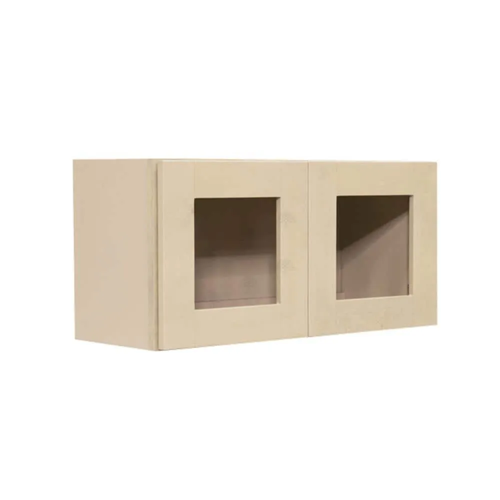 LIFEART CABINETRY Lancaster Shaker Assembled 36x15x12 in. Wall Mullion Door Cabinet with 2 Doors in Stone Wash, photo 5 of 8