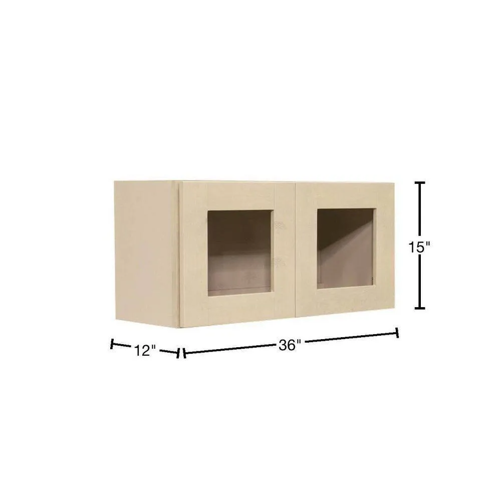 LIFEART CABINETRY Lancaster Shaker Assembled 36x15x12 in. Wall Mullion Door Cabinet with 2 Doors in Stone Wash, photo 2 of 8