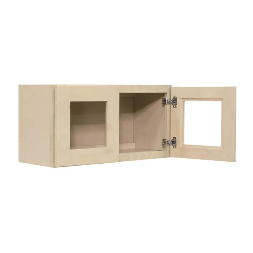 LIFEART CABINETRY Lancaster Shaker Assembled 36x15x12 in. Wall Mullion Door Cabinet with 2 Doors in Stone Wash, photo 4 of 8