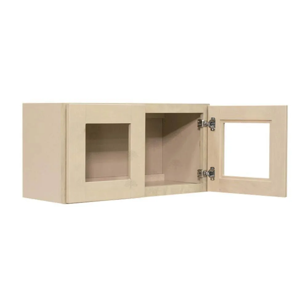 LIFEART CABINETRY Lancaster Shaker Assembled 36x18x12 in. Wall Mullion Door Cabinet with 2 Doors in Stone Wash, photo 3 of 7