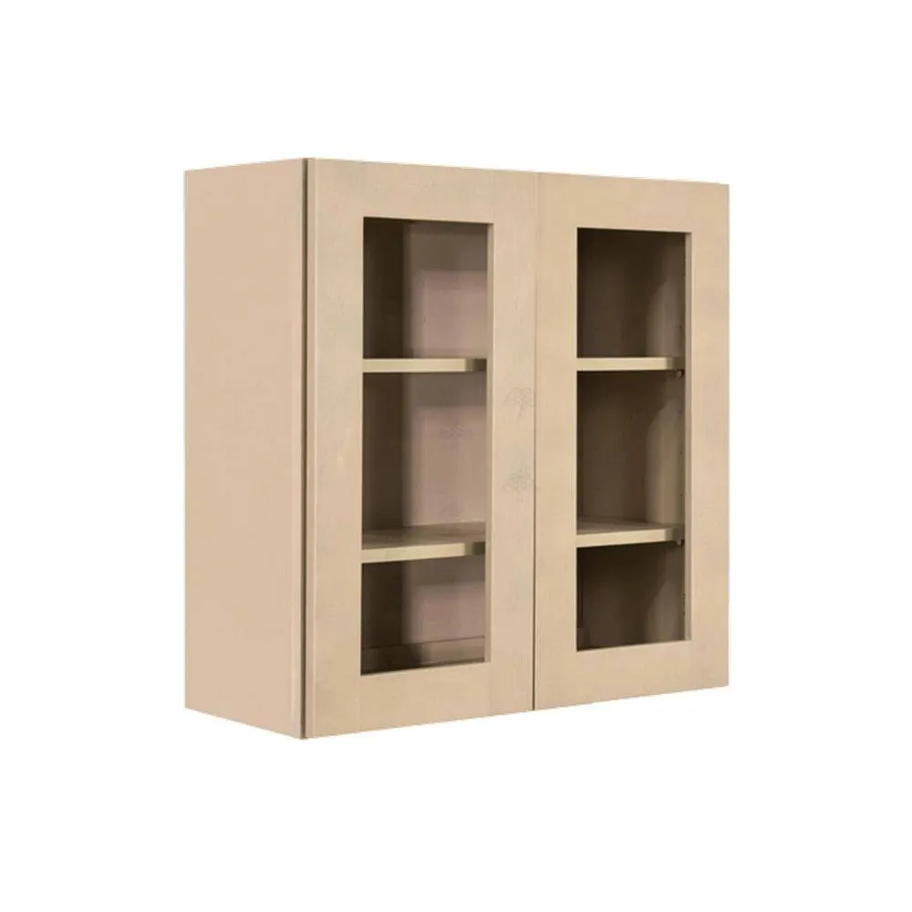 LIFEART CABINETRY Lancaster Shaker Assembled 36x30x12 in. Wall Mullion Door Cabinet with 2 Doors 2 Shelves in Stone Wash, photo 4 of 7