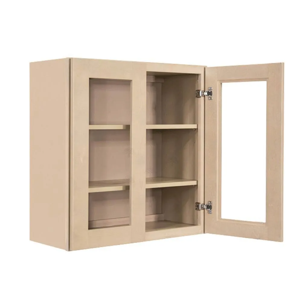 LIFEART CABINETRY Lancaster Shaker Assembled 36x30x12 in. Wall Mullion Door Cabinet with 2 Doors 2 Shelves in Stone Wash, photo 3 of 7