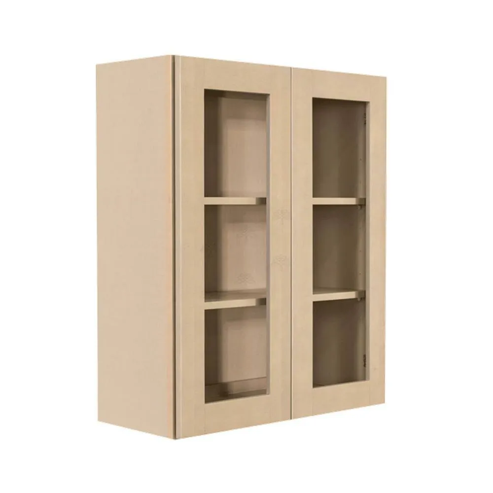 LIFEART CABINETRY Lancaster Shaker Assembled 36x36x12 in. Wall Mullion Door Cabinet with 2 Doors 2 Shelves in Stone Wash, photo 5 of 8
