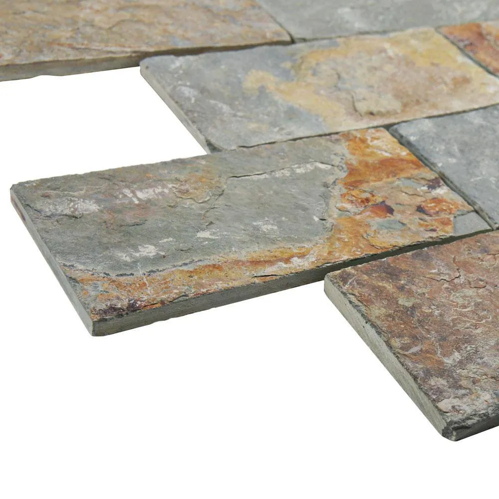 Merola Tile Crag Subway Sunset 11-3/4 in. x 11-3/4 in. x 10 mm Slate Mosaic Tile, photo 3 of 8