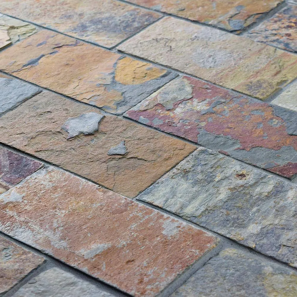 Merola Tile Crag Subway Sunset 11-3/4 in. x 11-3/4 in. x 10 mm Slate Mosaic Tile, photo 6 of 8