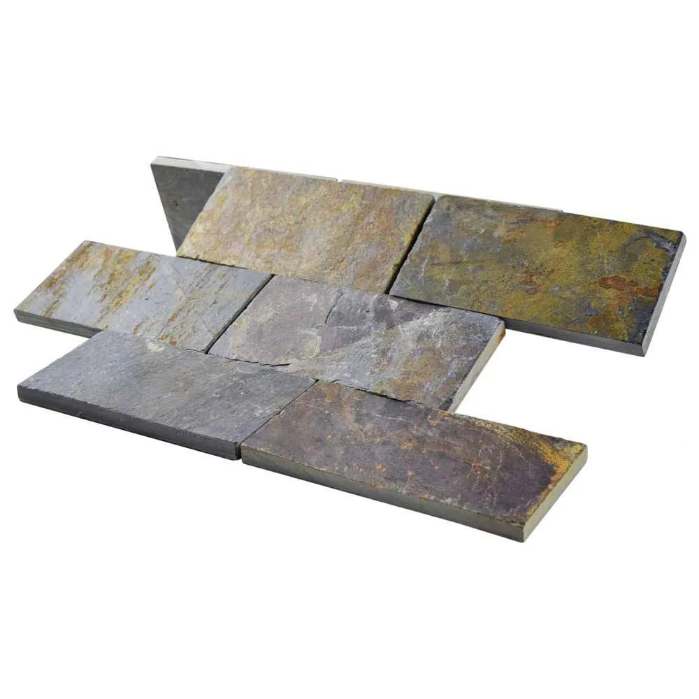 Merola Tile Crag Subway Sunset 11-3/4 in. x 11-3/4 in. x 10 mm Slate Mosaic Tile, photo 8 of 8