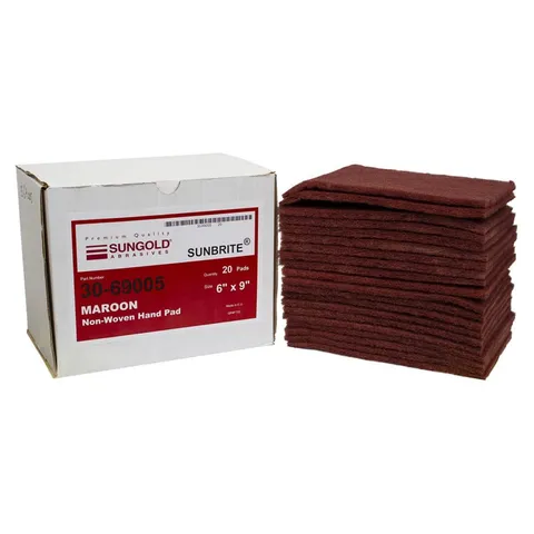 6 × 9 × 5/16 in 280-320 Grit Fine Maroon Finishing Hand Pads