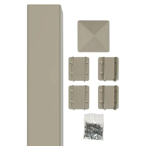 Belfast Tan Vinyl Fence Post Kit