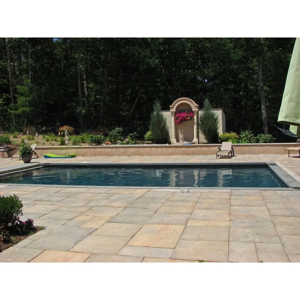 Nantucket Pavers Patio-on-a-Pallet 12in. x 24in. and 24in. x 24in. Concrete Tan Variegated Basketweave Yorkstone Paver(18 Pcs/48 Sq Ft), photo 5 of 7