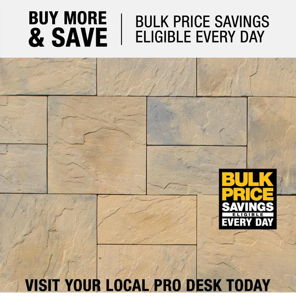 Nantucket Pavers Patio-on-a-Pallet 12in. x 24in. and 24in. x 24in. Concrete Tan Variegated Basketweave Yorkstone Paver(18 Pcs/48 Sq Ft), photo 7 of 7