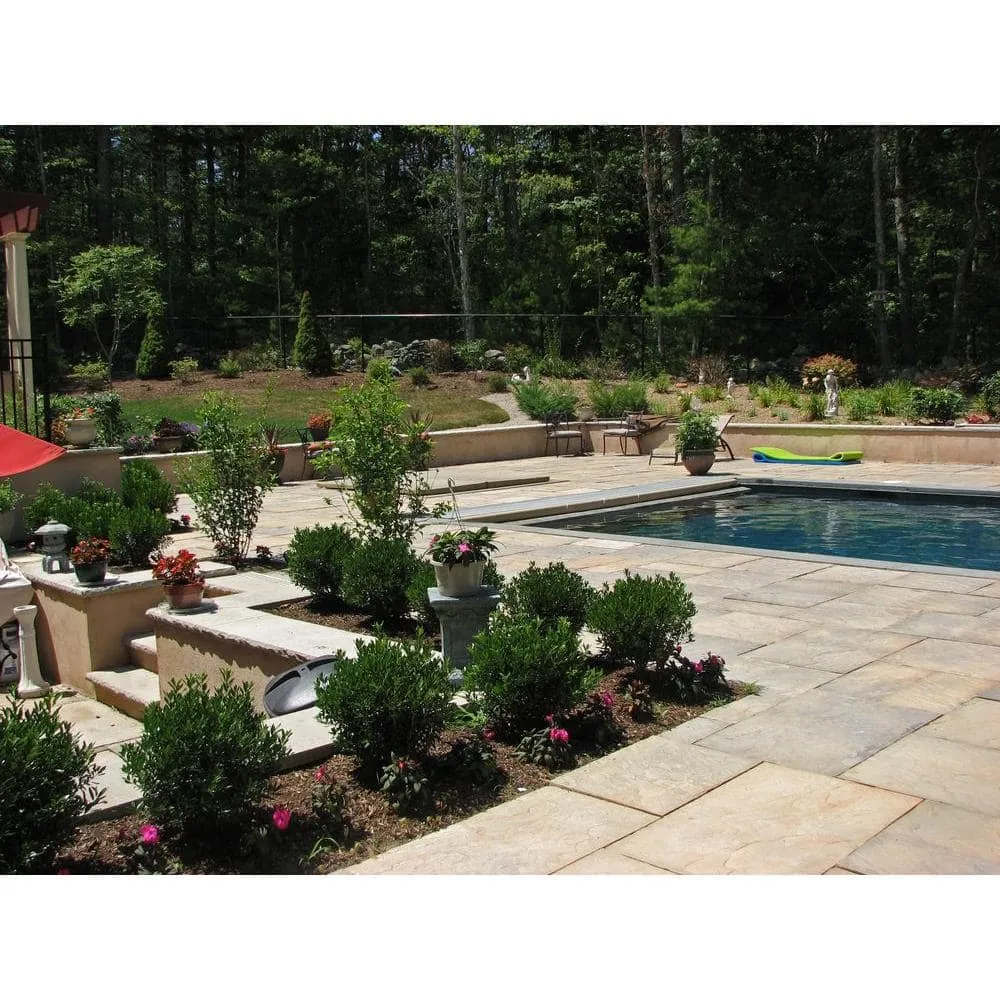 Nantucket Pavers Patio-on-a-Pallet 12in. x 24in. and 24in. x 24in. Concrete Tan Variegated Basketweave Yorkstone Paver(18 Pcs/48 Sq Ft), photo 2 of 7
