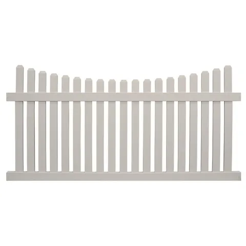 Tan Vinyl Picket Fence Panel Kit