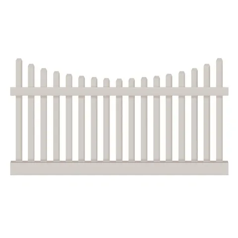 Hampshire Tan Vinyl Picket Fence Kit