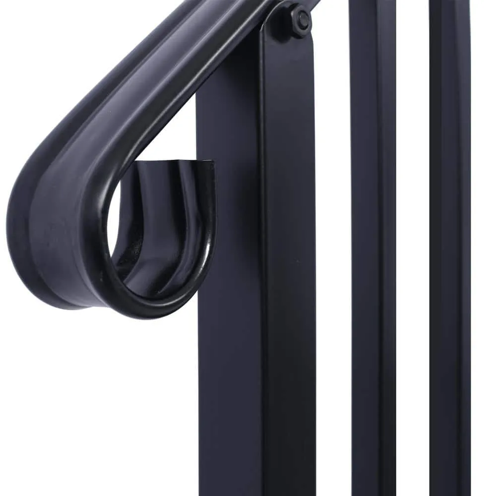 Tatayosi 66 in. H x 2 in. W Steel Handrails for Outdoor Steps, Fit 3 or 4 Steps Outdoor Stair Railing, Flexible Porch Railing Kit, photo 4 of 5